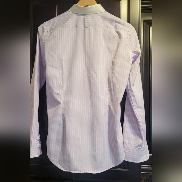 Ralph Lauren Polo Golf Womens Striped Button-Down Shirt White Collar And Purple - Picture 2 of 13